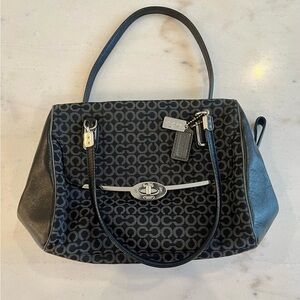 COACH Madison Madeline Satchel! Black with Silver Detail!